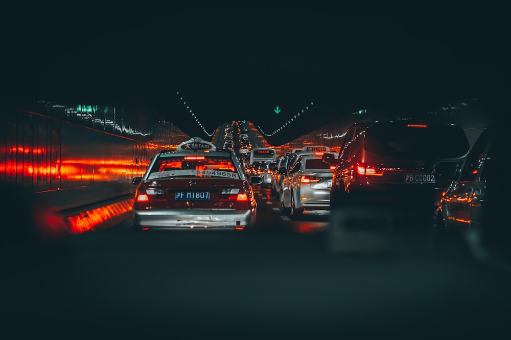 vehicle stocked in traffic inside tunnel