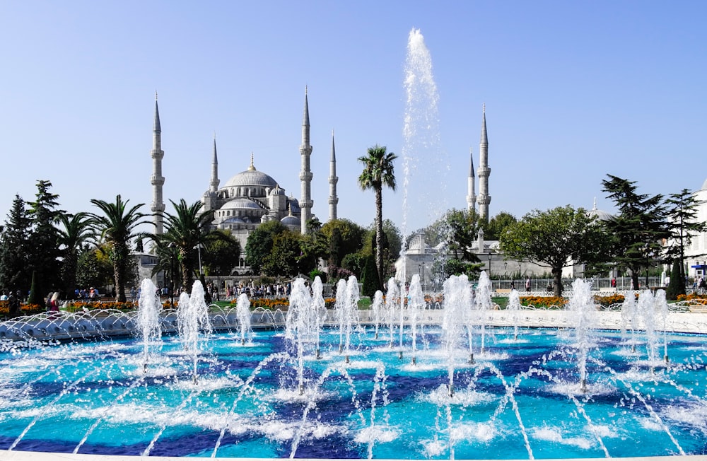 water fountain near Sultan Ahmed Mosque at daytime