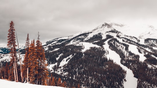 aerial photography of snow-capped mountain in Big Sky Resort United States