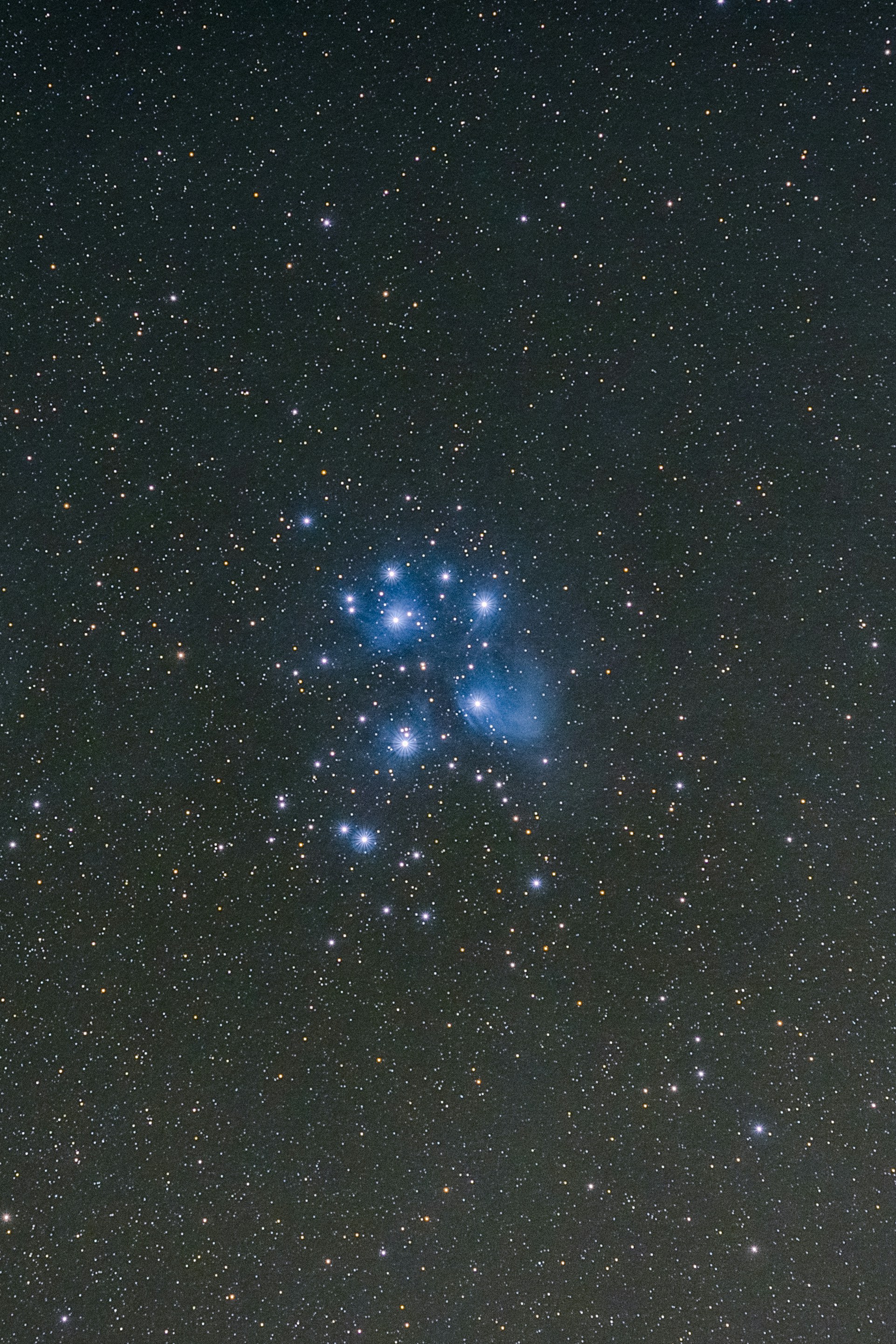 I took this photo last night in my backyard in Petaluma, California. It is a picture of the Seven Sisters or Pleiades or M45. They are blue in color due to the extreme heat of the stars. This always a fun sky object to photograph. Most of you probably didn’t even know it looked this way, but it does! Get out this winter and look up in the sky! I’m on IG @bryangoffphoto Stop by and say hi!
