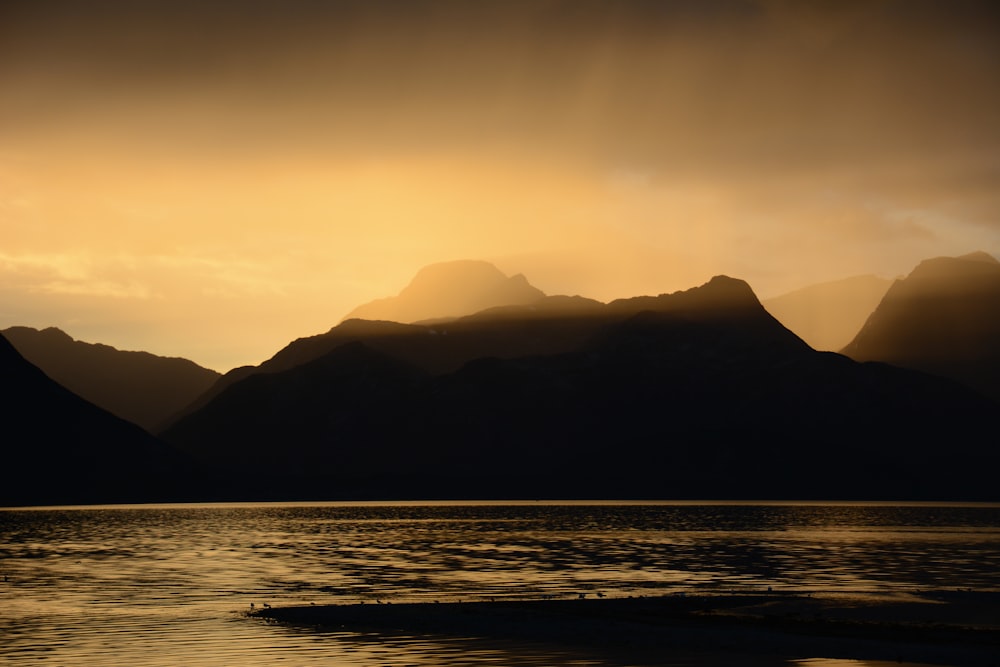 silhouette photo of mountains