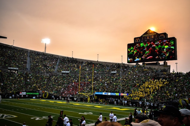 group of people at football stadium
