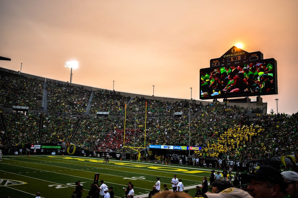 group of people at football stadium