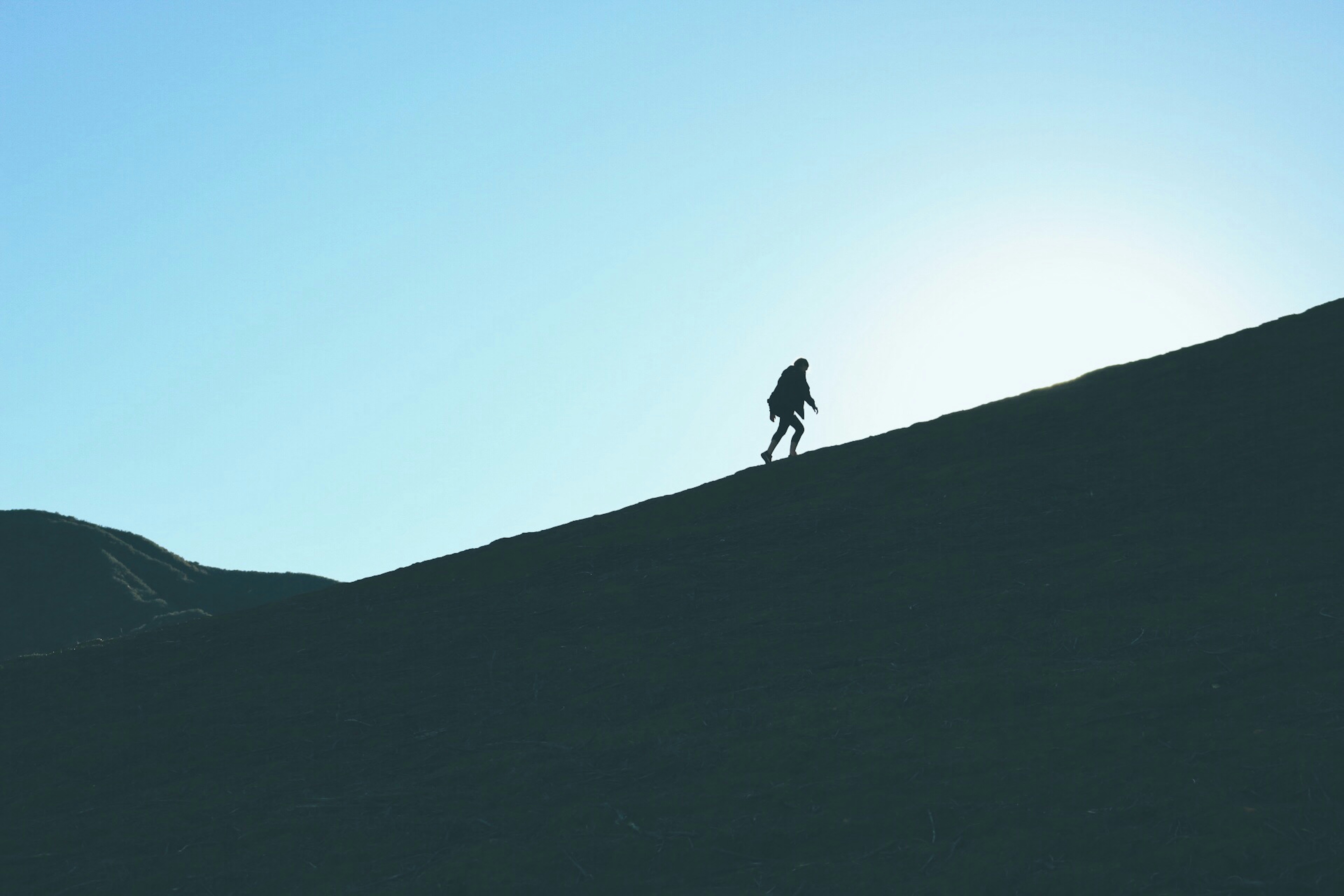 great photo recipe,how to photograph instagram: @sjmcreative; silhouette of man climbing hill