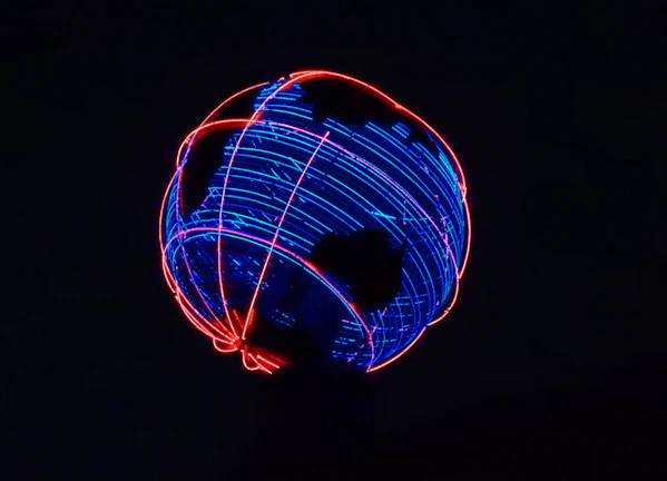 A rotating globe highlighting major OFW destinations with glowing digital network lines.