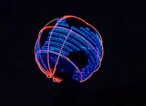 A vibrant globe with connecting lines symbolizing international business connections.