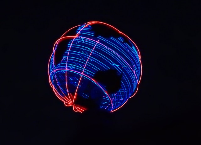 A vibrant globe surrounded by interconnected people and businesses symbolizing worldwide connections.