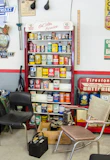 A display of various lubricants for automotive use.