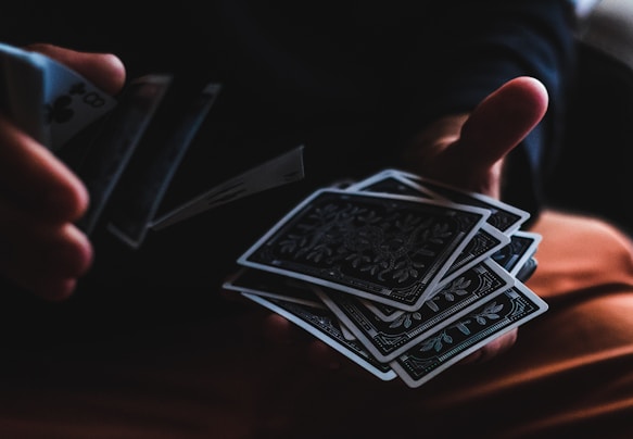 person playing with cards