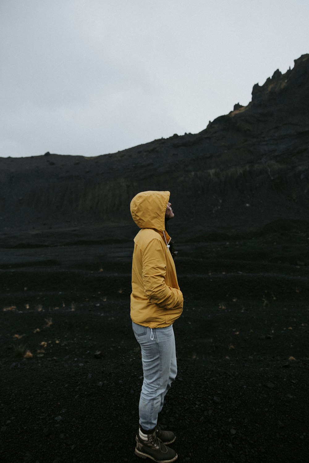 person standing beside mountain