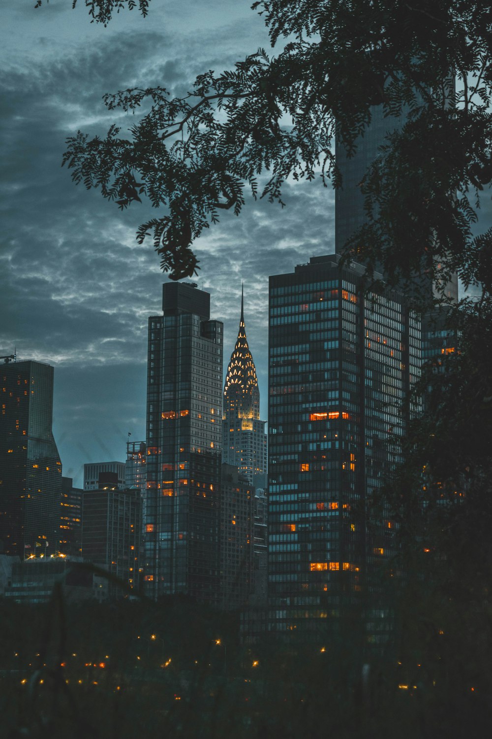 city lights at nighttime