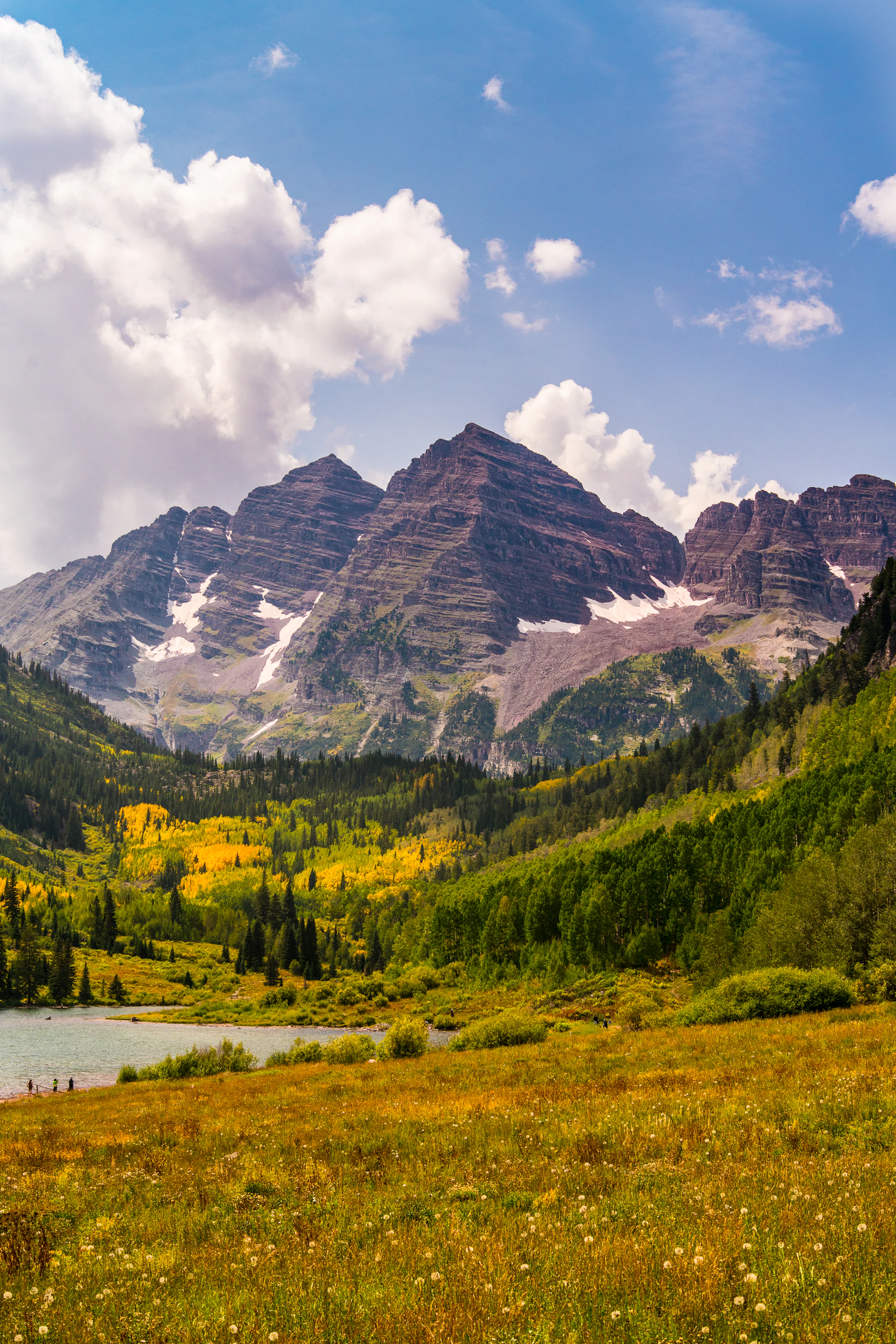Layered mountain ranges under a clear sky