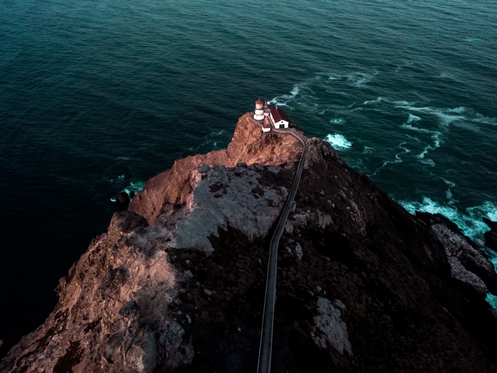 aerial photography of brown mountain