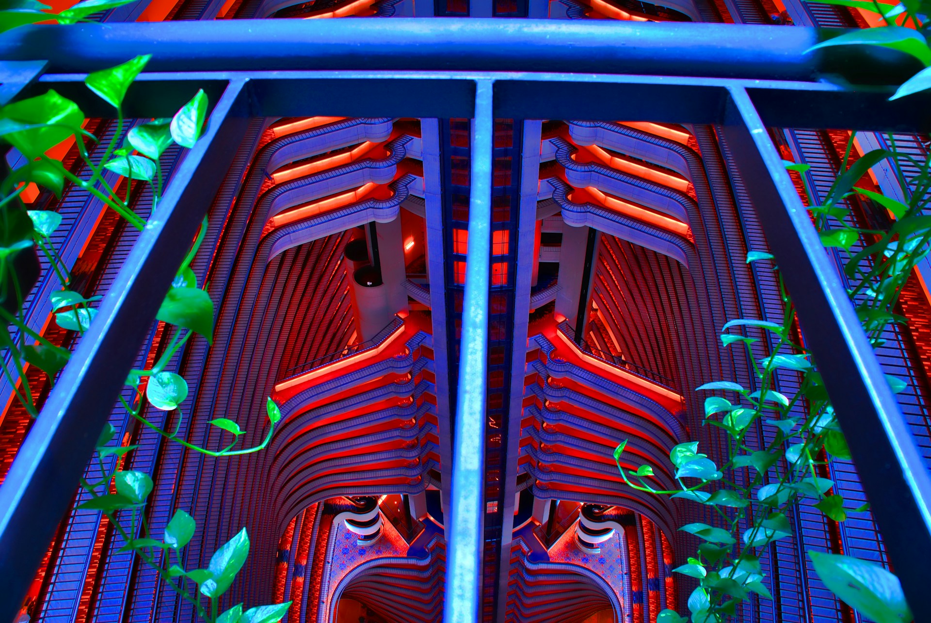 A stunning architectural visualization merging futuristic design with natural landscapes, showcasing Ruiz Visuals' signature style.