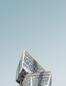 architectural photography of blue and yellow building