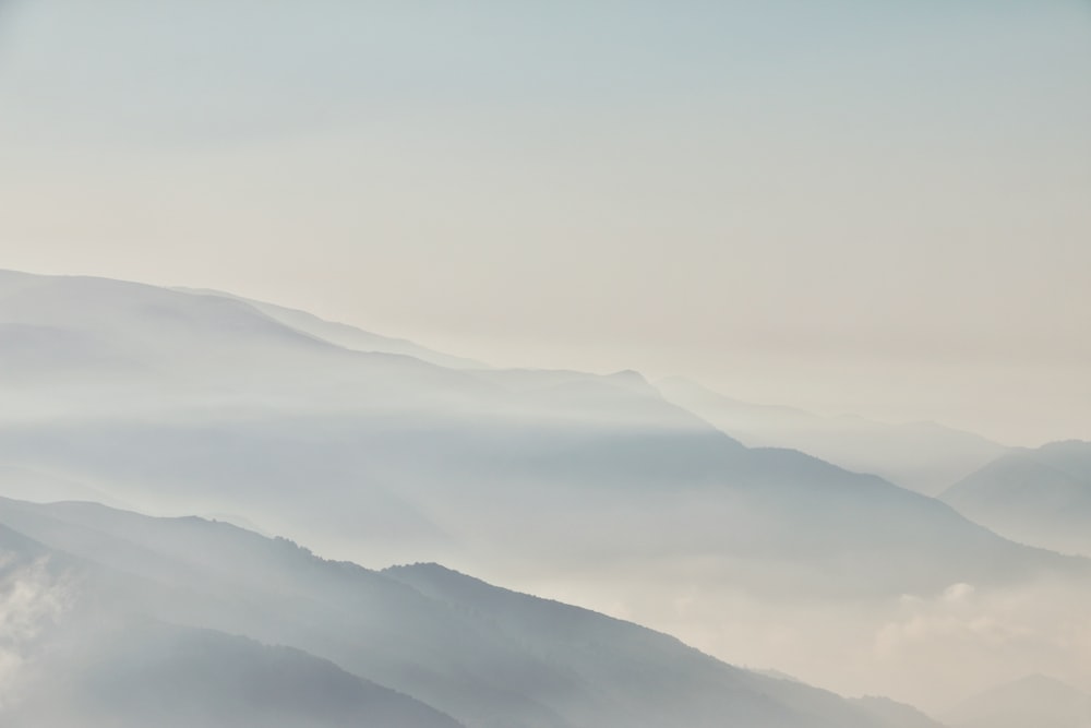 mountains during foggy season