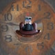 brown analog clock