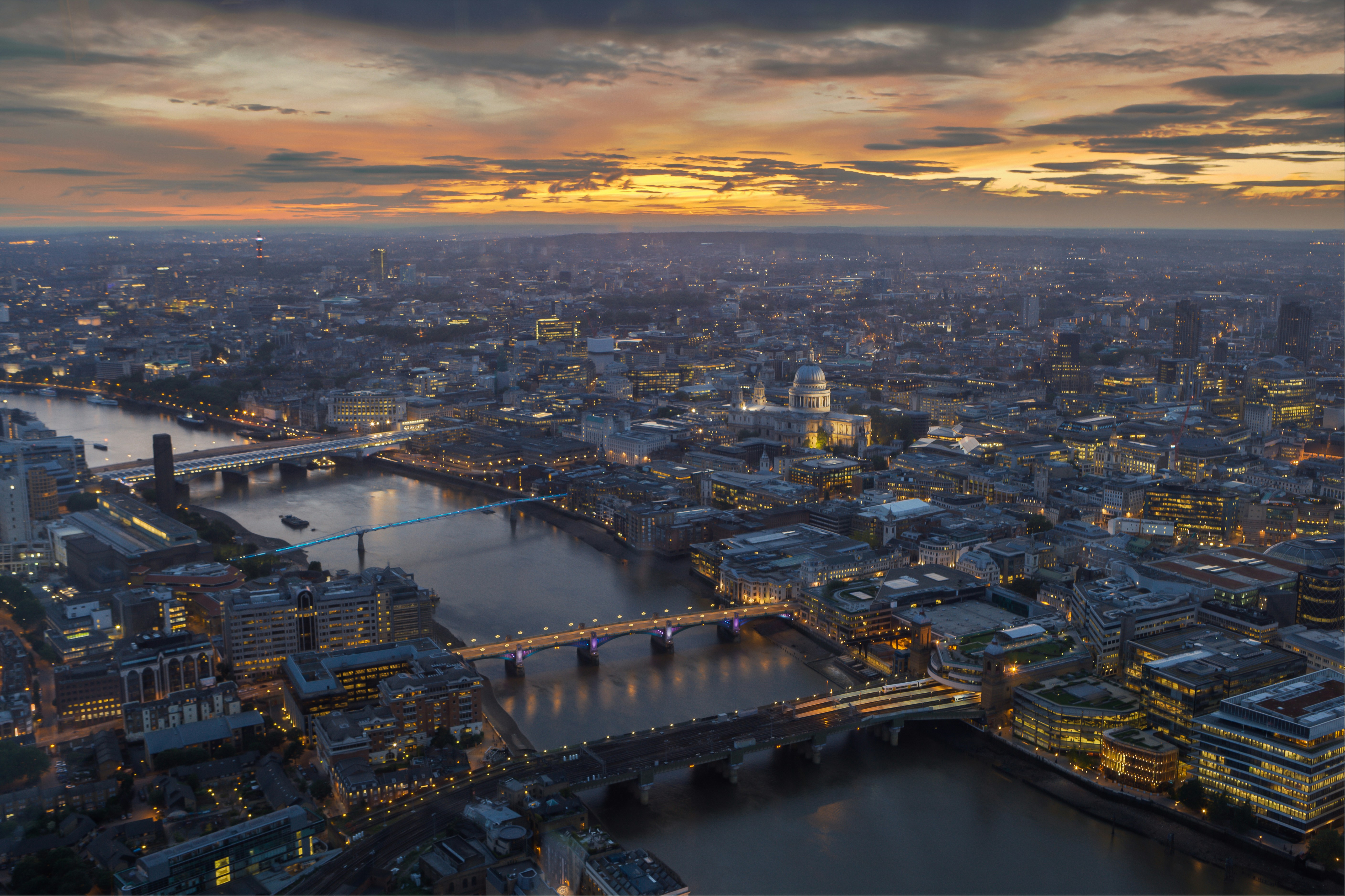 Shot from the top of The Shard