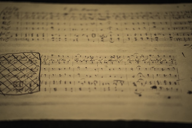 A vintage handwritten lyric sheet with Maurice Hawkesworth's notes.