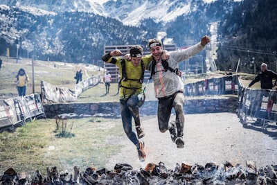 two man jumper on charcoal andorra google meet background