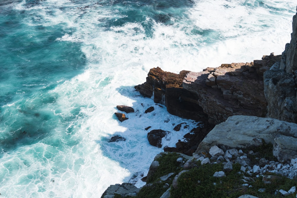 rock formation and body of water