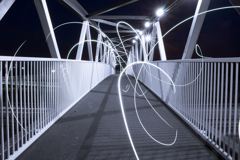 white bridge with lights