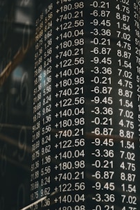 assorted numbers printed on wall