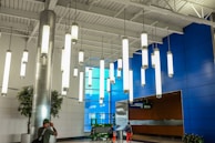 man standing inside building