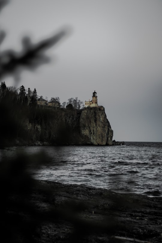 castle near body of water in Split Rock Light United States