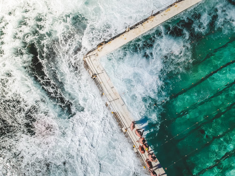 aerial view of body of water