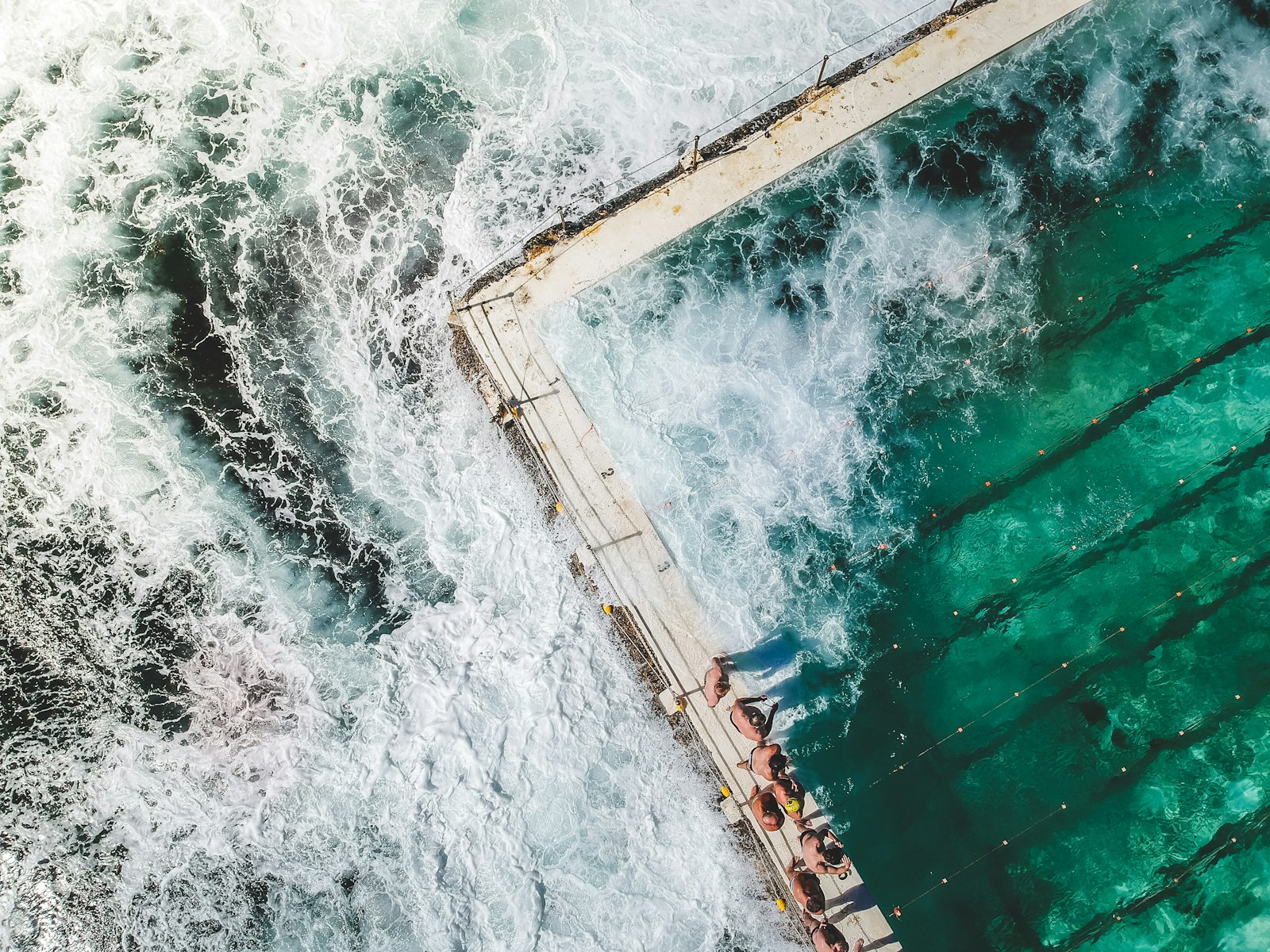 Aerial view of the Bondi Icebergs ocean pool along Sydney's eastern beaches