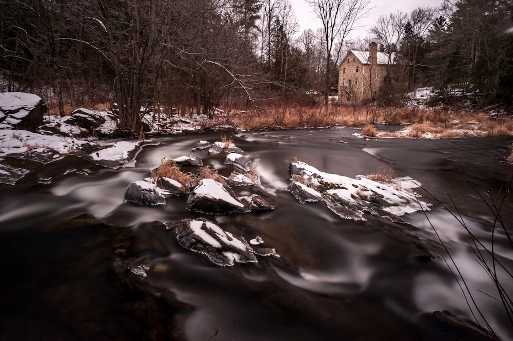 long exposure photography of body of water