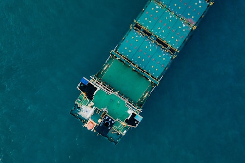 aerial photography of cargo boat