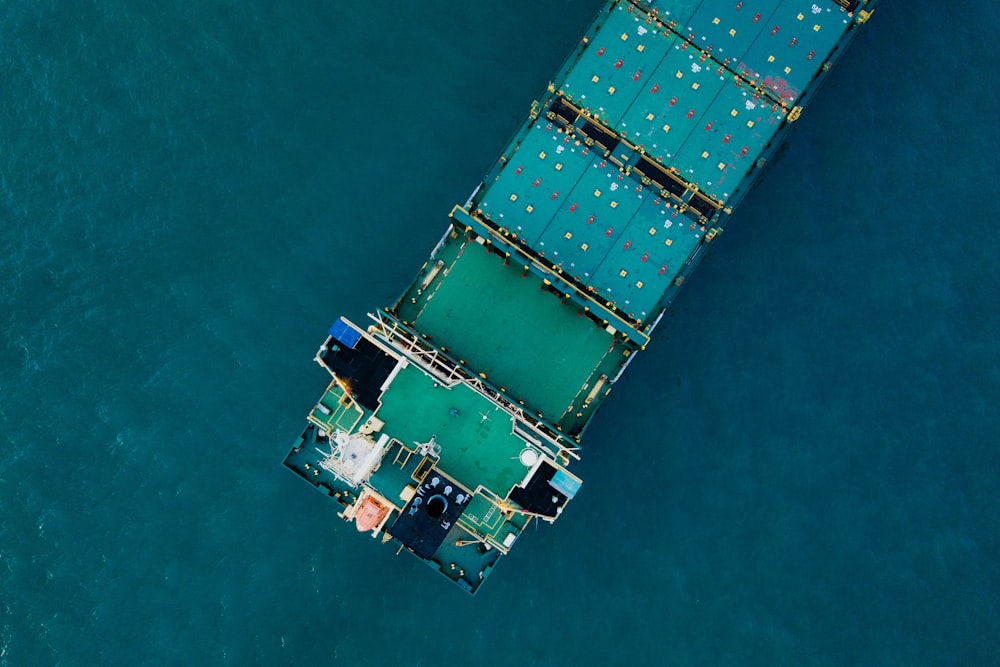 aerial photography of cargo boat