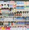 assorted drinks on white commercial refrigerator