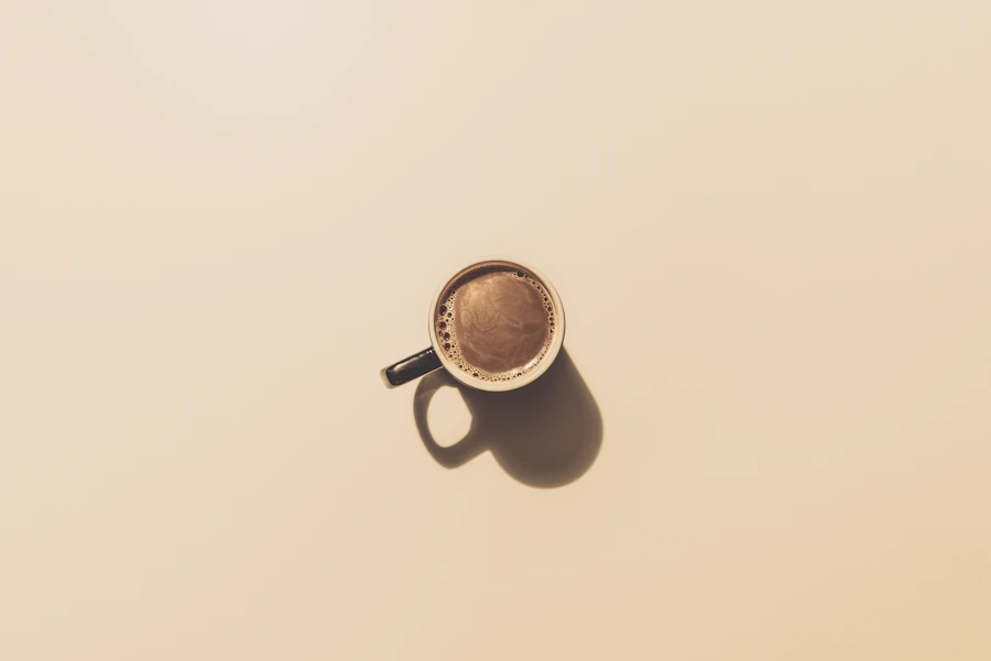 A warm cup of coffee on a quiet morning
