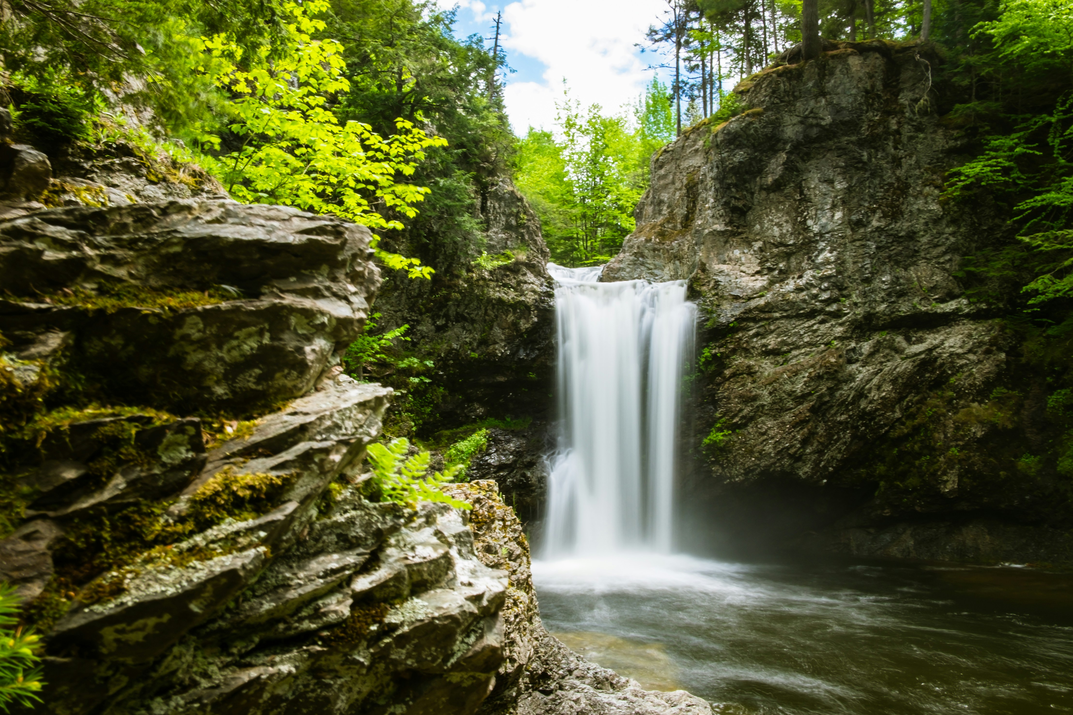 cliffs on forest with waterfalls, A Nova Scotia hidden gem
