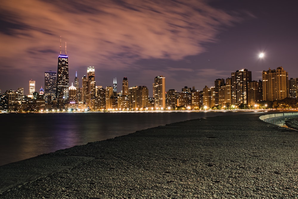 brown and white concrete building during night time