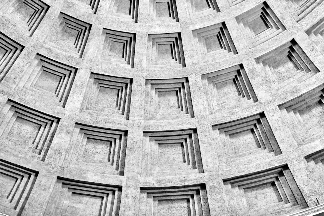 grey concrete building, A shot of the ceiling.