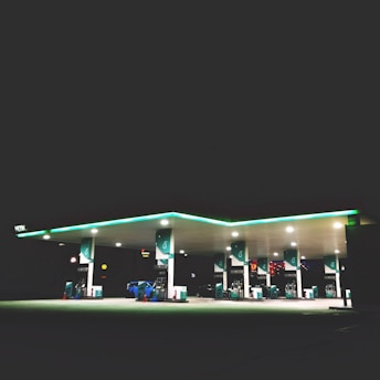 gas station with light