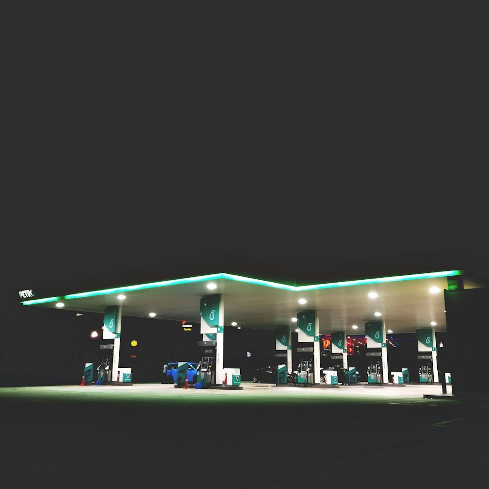 gas station with light