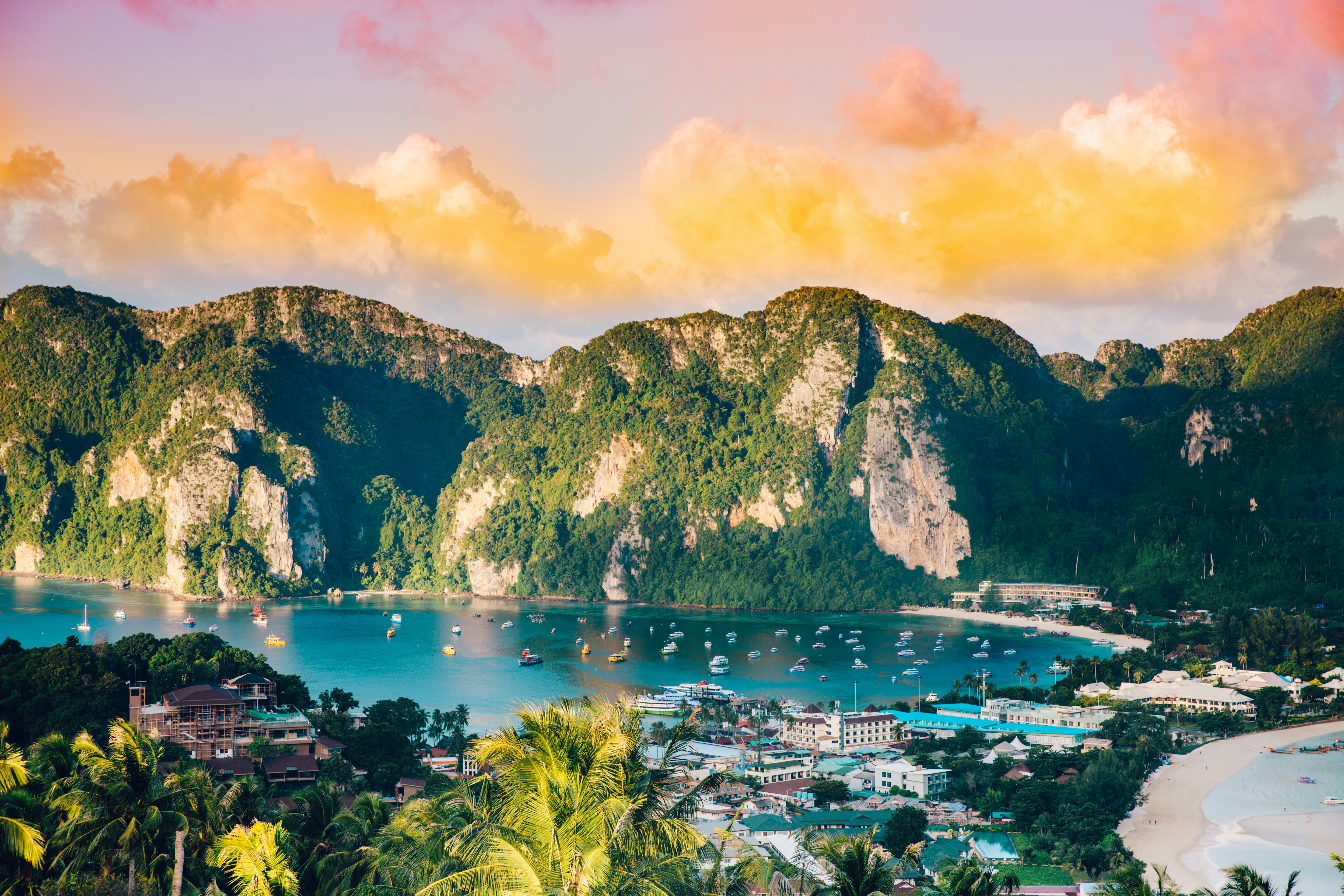 We hiked to the viewpoint at sunrise on Phi Phi Island to catch this marvelous dream of a sight.