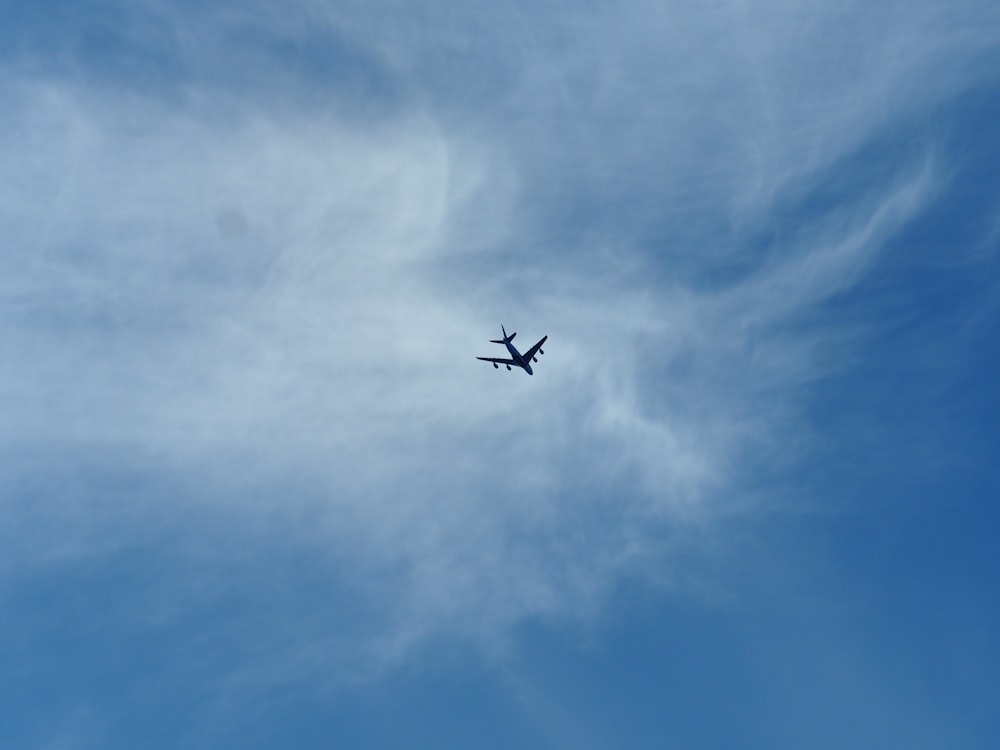 low angle of plane in sky