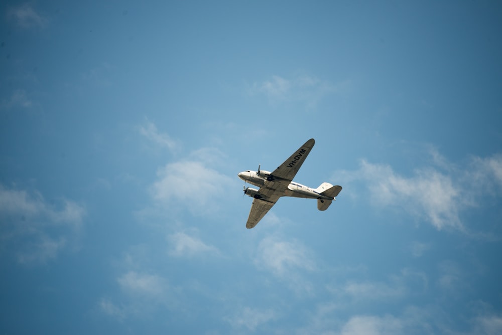 low angle of white monoplane