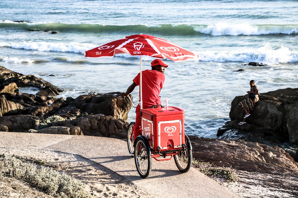 man selling ice cream products