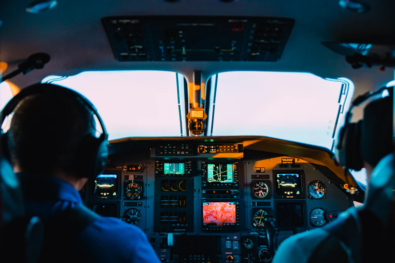 Airline-style flight deck used in airline preparation training