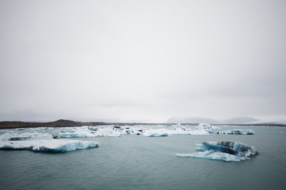 icefield under gray sky