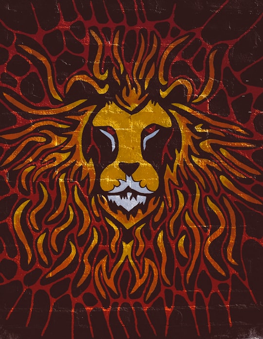 brown and red lion painting in Arts District United States