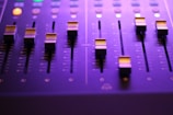 closeup photo of audio mixer