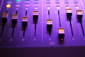 closeup photo of audio mixer in your event